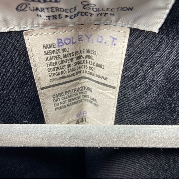 Vintage US Navy Defense Logistics Agency Men’s 44L Black Sailor Top Nautical - Picture 8 of 9